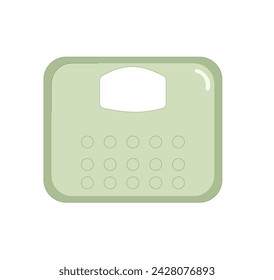 Weight or kitchen digital scale. Healthy lifestyle. Body mass loss control. Vector flat illustration isolated on white background.