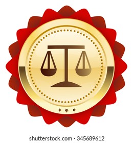 Weight or legacy seal or icon. Glossy golden seal or button.