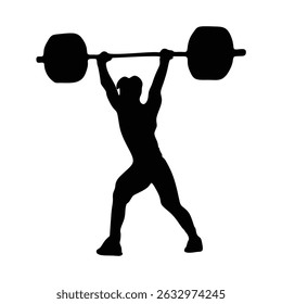weight lift men sport silhouette