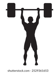 weight lifter athlete  silhouette full isolated  