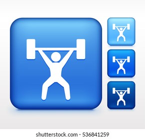Weight Lifter Colorful Square Button