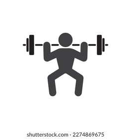 weight lifter icon isolated on background