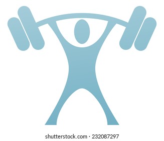 A Weight Lifter Icon Of A Strong Stylised Man Lifting A Heavy Weight