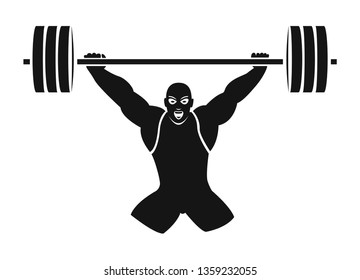 Weight lifter. Isolated vector silhouette.