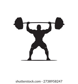 Weight lifter man silhouette vector illustration design.