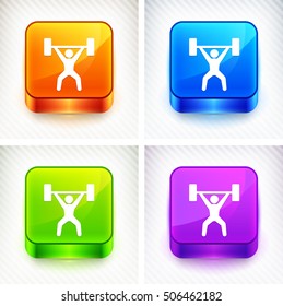 Weight Lifter on Color Square Buttons