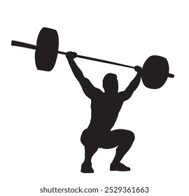 weight lifter silhouette isolated on white