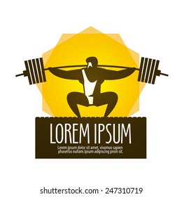 Weight Lifter Vector Logo Design Template. Gym Or Sports Icon.