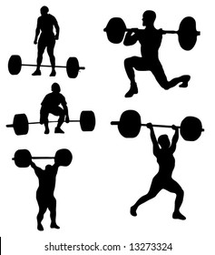 Weight lifters - Silhouettes