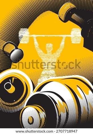 Weight lifting abstract background design. Vector illustration of sports concept
