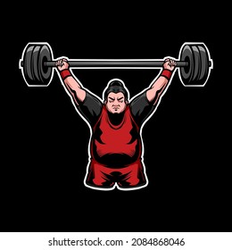 Weight lifting athlete illustration design