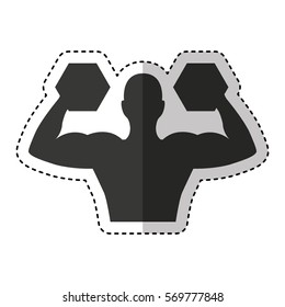 weight lifting athlete silhouette vector illustration design