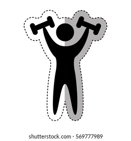 weight lifting athlete silhouette vector illustration design
