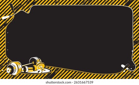 Weight lifting background design with empty space for text. Sports concept
