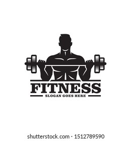 Weight lifting, bodybuilding, fitness logo design vector