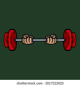 Weight lifting concept. Gym, training and body building vector illustration