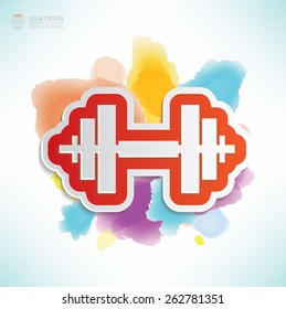 Weight lifting design,water colour design,clean vector