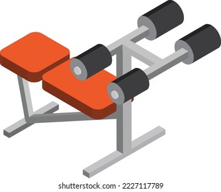Weight lifting equipment illustration in 3D isometric style isolated on background