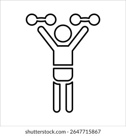 Weight Lifting Exercise Icon, Line Vector graphics