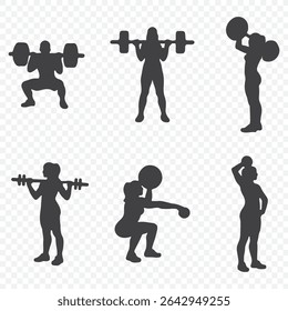 Weight Lifting and Fitness, art vector silhouettes design . Weightlifter Silhouettes, art vector design . 