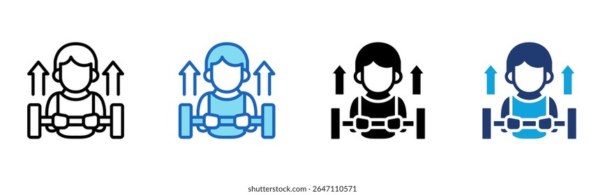 Weight Lifting icon Multi Style Vector Illustration