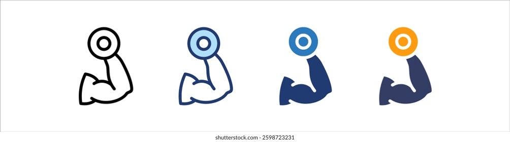 Weight Lifting Icon Set Multiple Style Collection