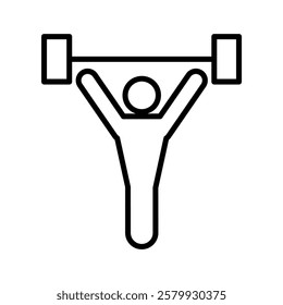 Weight lifting icon in thin line style