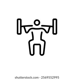 Weight lifting icon Thin vector set