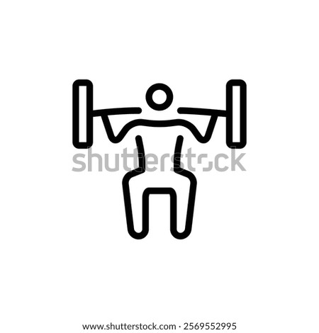 Weight lifting icon Thin vector set