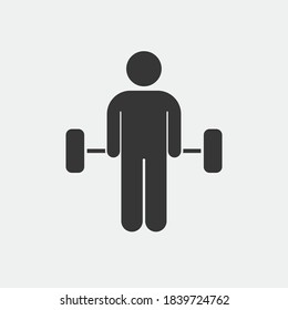 weight lifting icon vector gym body building