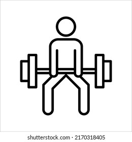Weight lifting icon vector sign symbol for design on white background