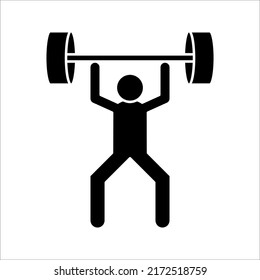 Weight lifting icon vector sign symbol for design on white background