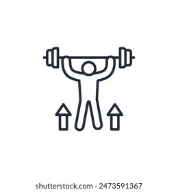 weight lifting icon. vector.Editable stroke.linear style sign for use web design,logo.Symbol illustration.