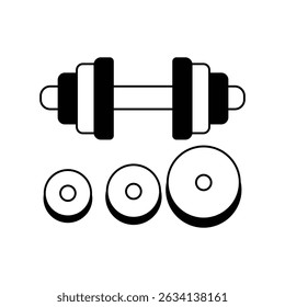 weight lifting icon with white background vector stock illustration