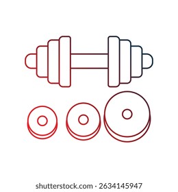 weight lifting icon with white background vector stock illustration
