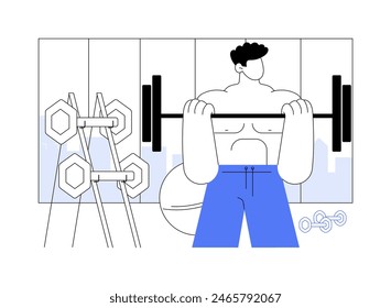 Weight lifting isolated cartoon vector illustrations. Strong man do powerlifting in the gym, workout routine, fitness motivation, barbell training, bodybuilding exercises vector cartoon.