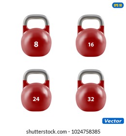 weight lifting isolated on white background photo-realistic vector illustration