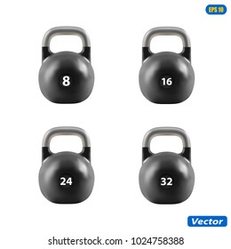 weight lifting isolated on white background photo-realistic vector illustration