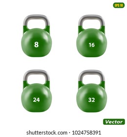 weight lifting isolated on white background photo-realistic vector illustration