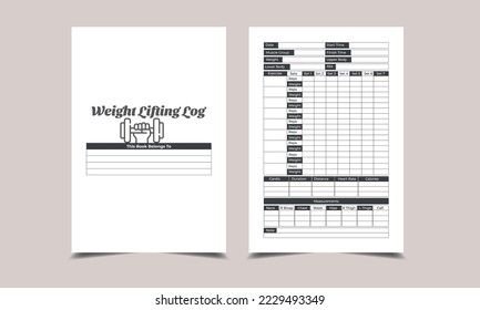 Weight Lifting Log Book. KDP Interior