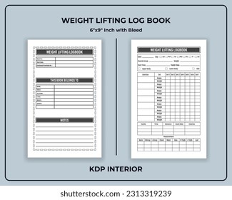 Weight Lifting Log book Template