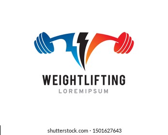 Weight lifting logo symbol or icon template