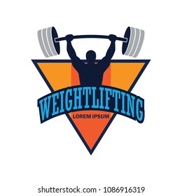 weight lifting logo with text space for your slogan / tag line, vector illustration