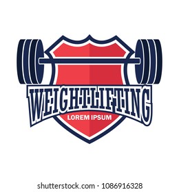 weight lifting logo with text space for your slogan / tag line, vector illustration