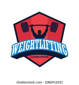 weight lifting logo with text space for your slogan / tag line, vector illustration