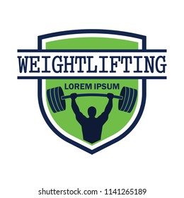 weight lifting logo with text space for your slogan / tag line, vector illustration