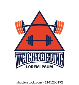 weight lifting logo with text space for your slogan / tag line, vector illustration