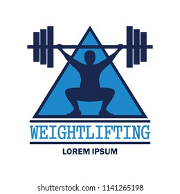 weight lifting logo with text space for your slogan / tag line, vector illustration