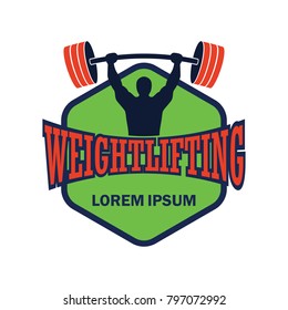 weight lifting logo with text space for your slogan / tag line, vector illustration