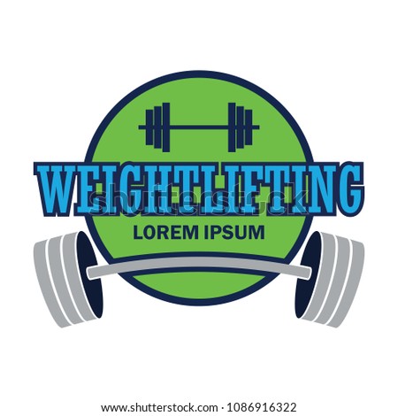 weight lifting logo with text space for your slogan / tag line, vector illustration